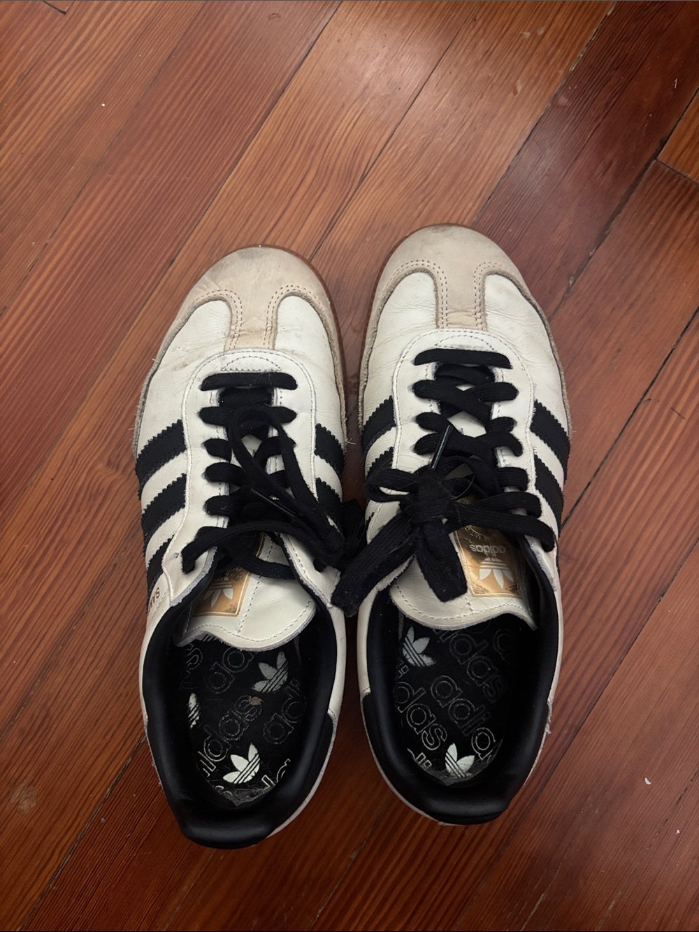 adidas samba sneakers in cream and black
